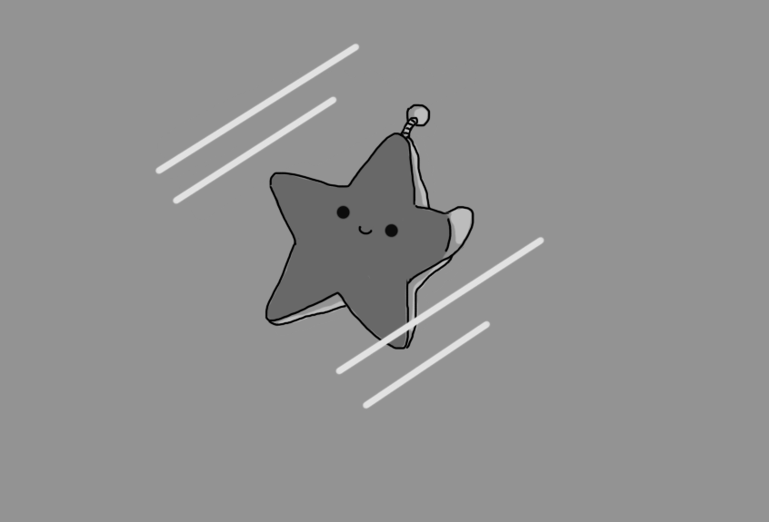 A robot in the form of a starfish, adhered to the inside of a glass panel. One of its arms is peeling away from the surface slightly and it has an antenna protruding from the end of its topmost one. Its face is on the underside, smiling happily.