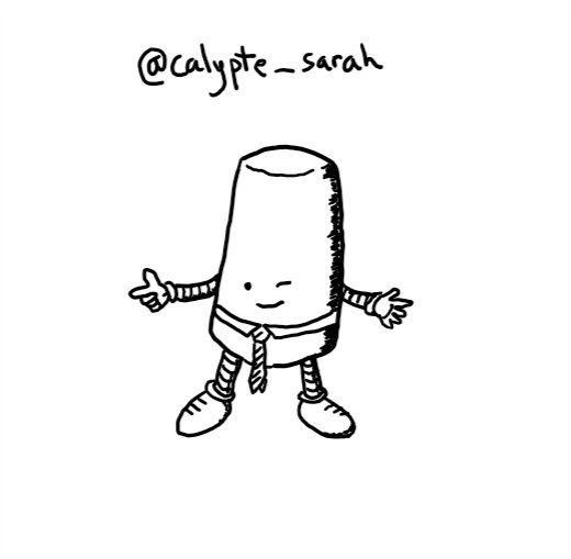 A robot shaped like a tapering cylinder with a collar and tie encircling it towards its base. Its face is smiling and winking as it points with one hand.