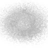 A round robot with banded arms and legs and a coiled antenna, scratching its head and looking puzzled. The robot is faded and obscured by a cloud of grey fuzz in the foreground so it's hard to see.