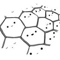 A series of flat, hexagonal robots, arranged to form a continuous surface. They each have a face, and are making various expressions: most are smiling, but one looks grumpy, one looks surprised and one is asleep (obviously). One of the robots has been placed the wrong way round, with its face upside down compared to the others, but it seems perfectly fine with it.