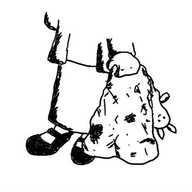 a child pictured from the waist down holds a heavily soiled blanket in one chubby fist. one end of the blanket is a little smiling robot head with bunny ears held upside-down.