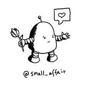 A robot with a rounded top and a little antenna bringing a tulip and holding out a hand as it makes an expression of sympathy and understanding. It has a speech bubble with a heart in it.